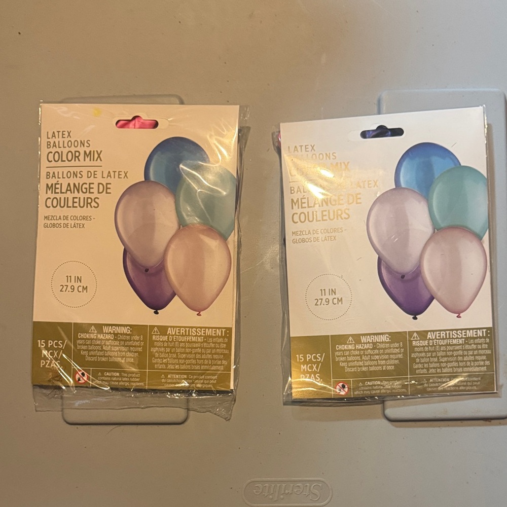 Nique Latex Balloons in Purple, Blue, and Pink